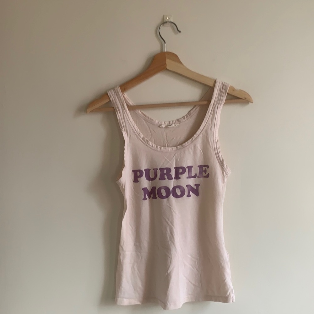 Spell and the Gypsy Purple Moon Cream Colored Tank Top